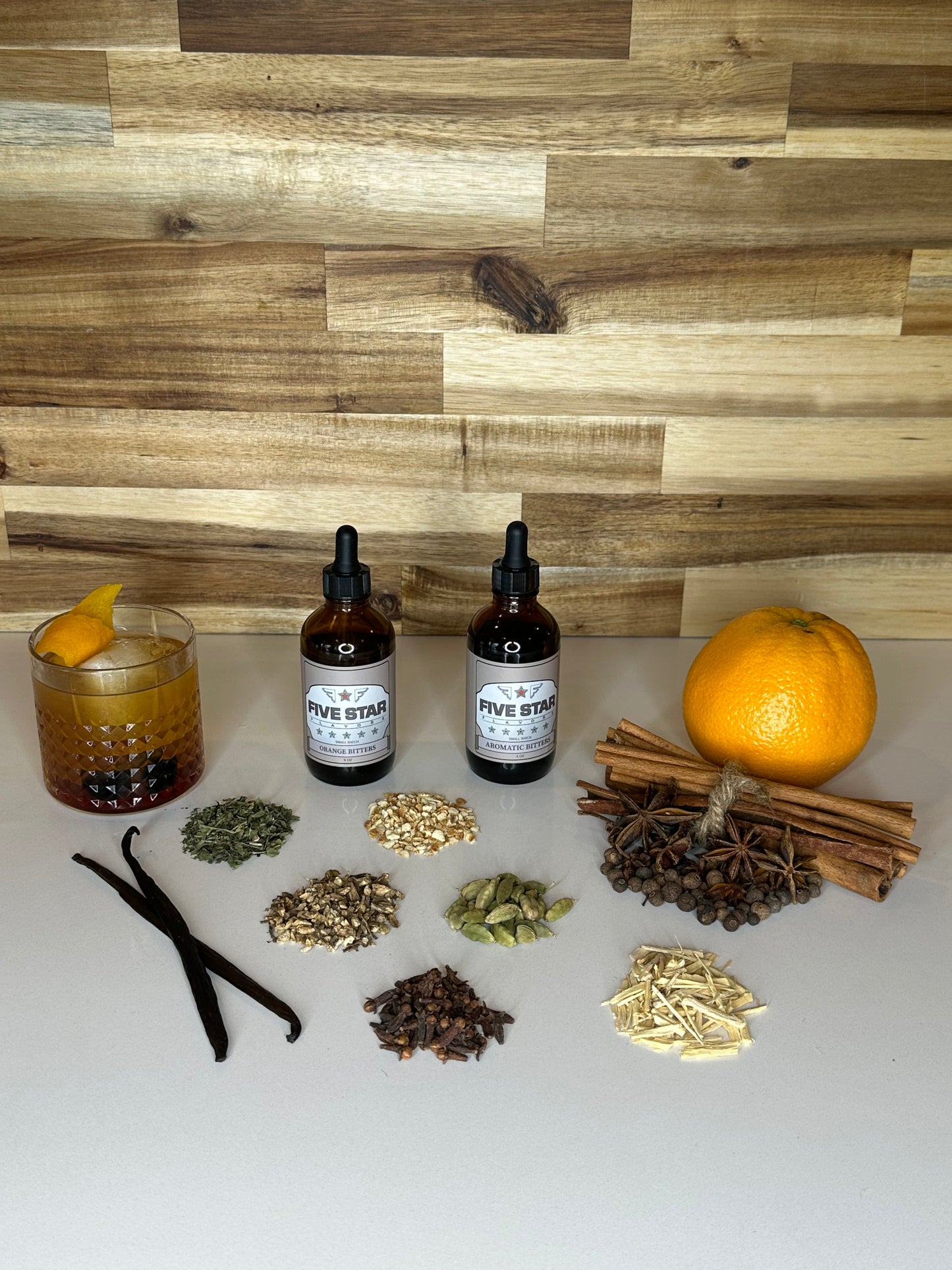 Five Star Flavors Aromatic Bitters- 4 oz - Hand Crafted Small Batch For Perfect Cocktails