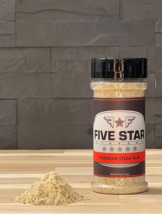 Five Star Flavors Premium Steak Rub - 5.3 oz (151g) – Dry Spice Rub for All Cuts of Steak