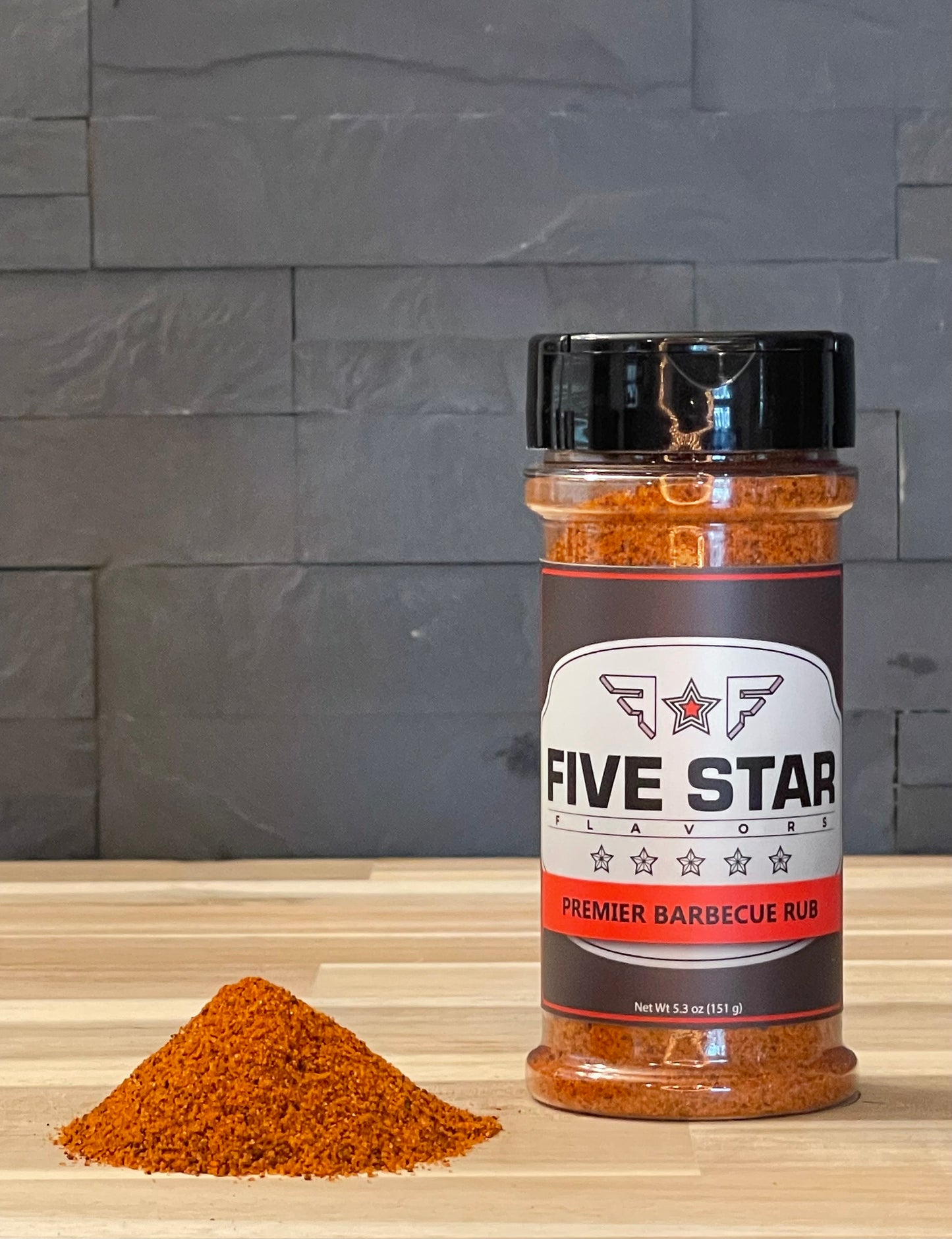 Five Star Flavors Premier Barbecue Rub - 5.3 oz (151g) – Dry Rub for Pork, Chicken and Other Meats